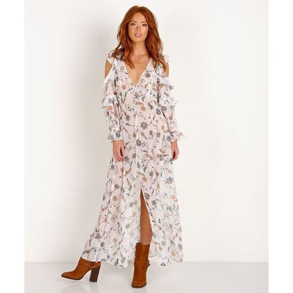 For Love & Lemons Elyse Ruffled Maxi Dress - Picture 2 of 12